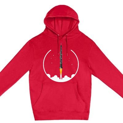 OBOE Rocket Funny Oboist Gift Funny Oboe Premium Pullover Hoodie