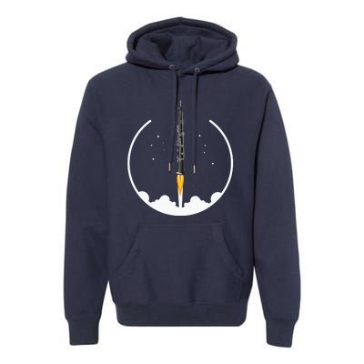 OBOE Rocket Funny Oboist Gift Funny Oboe Premium Hoodie