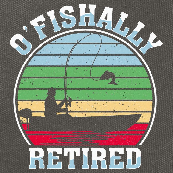 O'fishally Retired Fishing Retirement Fishers Fish Cotton Canvas Backpack
