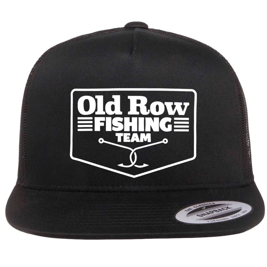 Old Row Fishing Team Funny Cute Gift Flat Bill Trucker Hat
