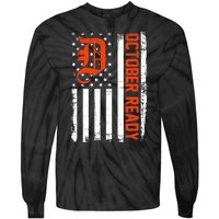 October Ready For Playoff Us Flag Matching Tiger Souvenir Tie-Dye Long Sleeve Shirt