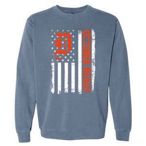 October Ready For Playoff Us Flag Matching Tiger Souvenir Garment-Dyed Sweatshirt