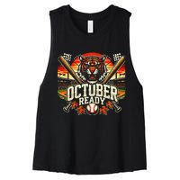 October Ready Funny For Ready Tiger Women's Racerback Cropped Tank