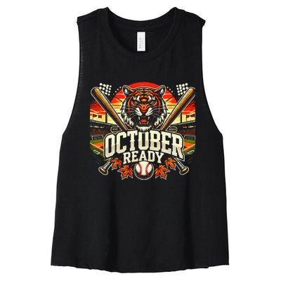 October Ready Funny For Ready Tiger Women's Racerback Cropped Tank