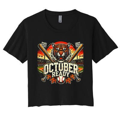 October Ready Funny For Ready Tiger Women's Crop Top Tee