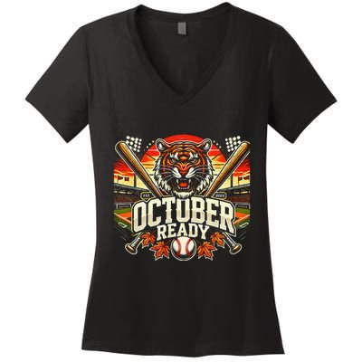 October Ready Funny For Ready Tiger Women's V-Neck T-Shirt