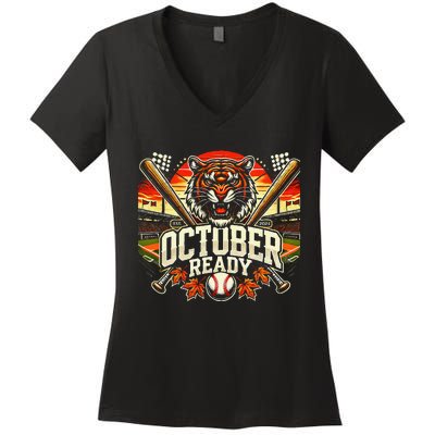 October Ready Funny For Ready Tiger Women's V-Neck T-Shirt