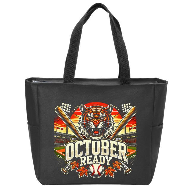 October Ready Funny For Ready Tiger Zip Tote Bag