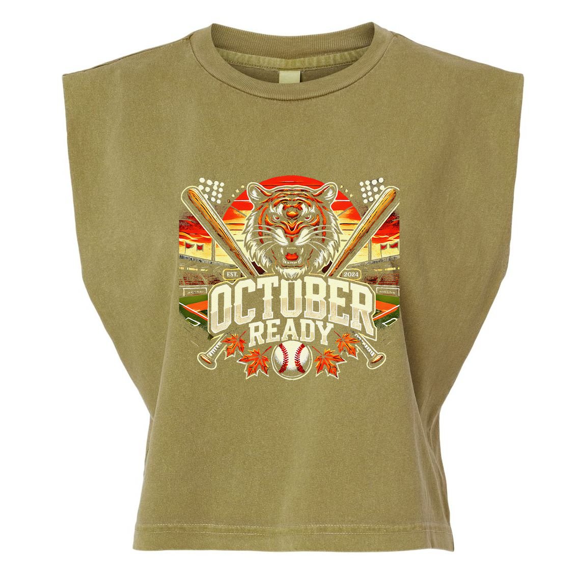 October Ready Funny For Ready Tiger Garment-Dyed Women's Muscle Tee