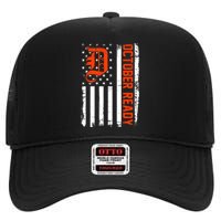 October Ready For Playoff Us Flag Matching Tiger Souvenir High Crown Mesh Back Trucker Hat