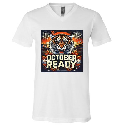 October Ready Funny For Ready Tiger V-Neck T-Shirt