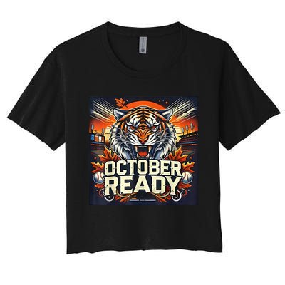 October Ready Funny For Ready Tiger Women's Crop Top Tee