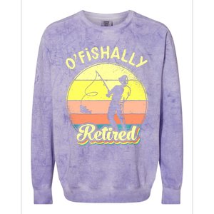 Ofishally Retired Fishing Retirement Colorblast Crewneck Sweatshirt