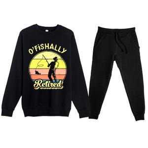 Ofishally Retired Fishing Retirement Premium Crewneck Sweatsuit Set