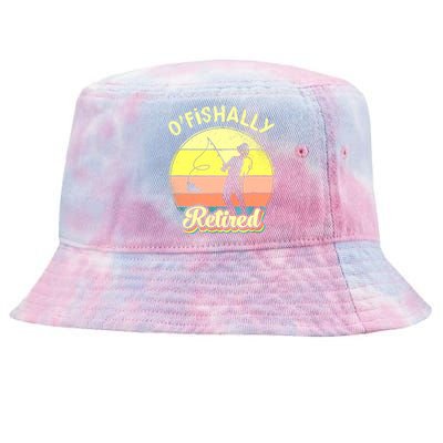 Ofishally Retired Fishing Retirement Tie-Dyed Bucket Hat