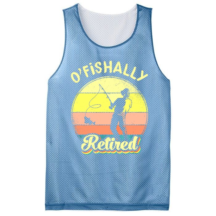 Ofishally Retired Fishing Retirement Mesh Reversible Basketball Jersey Tank