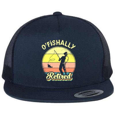 Ofishally Retired Fishing Retirement Flat Bill Trucker Hat