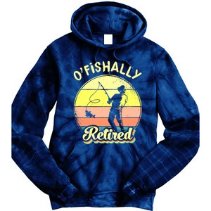 Ofishally Retired Fishing Retirement Tie Dye Hoodie