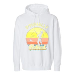 Ofishally Retired Fishing Retirement Garment-Dyed Fleece Hoodie