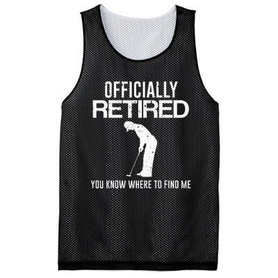 Officially Retired Gift Golf Dad Golfing Retirement Golfer Mesh Reversible Basketball Jersey Tank