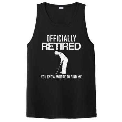 Officially Retired Gift Golf Dad Golfing Retirement Golfer PosiCharge Competitor Tank