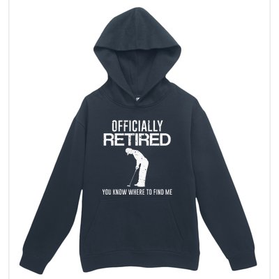 Officially Retired Gift Golf Dad Golfing Retirement Golfer Urban Pullover Hoodie