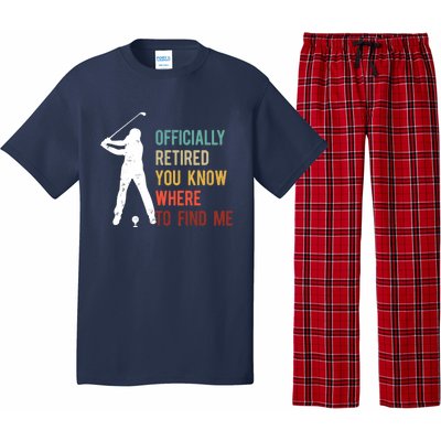 Officially Retired Gift Golf Dad Golfing Retirement Golfer Pajama Set