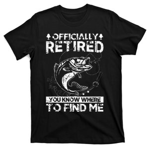 Officially Retired Gift Fishing Dad Retirement Fisher Funny T-Shirt