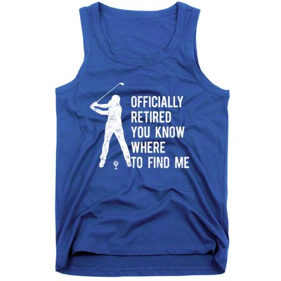 Officially Retired Gift Golf Dad Golfing Retiret Golfer Gift Tank Top