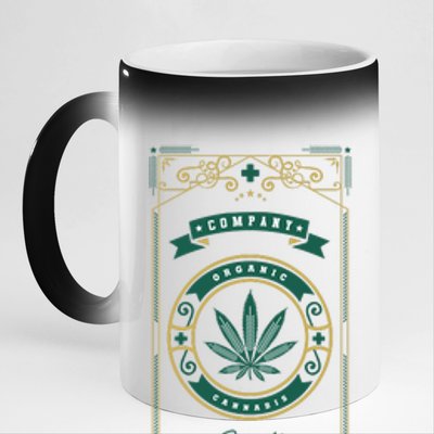 Organic Cannabis Medical Marijuana 11oz Black Color Changing Mug