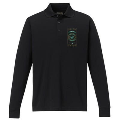 Organic Cannabis Medical Marijuana Performance Long Sleeve Polo