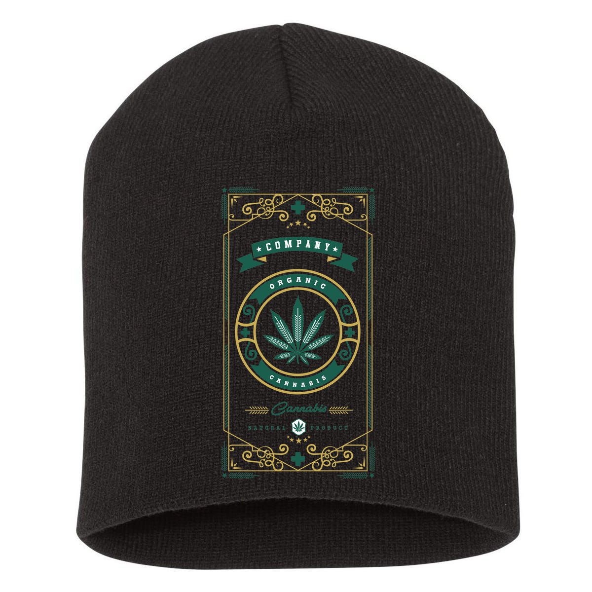 Organic Cannabis Medical Marijuana Short Acrylic Beanie