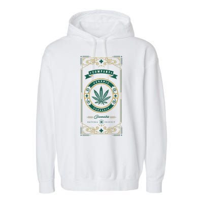 Organic Cannabis Medical Marijuana Garment-Dyed Fleece Hoodie