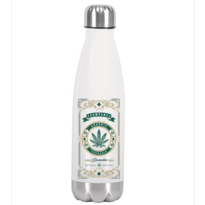 Organic Cannabis Medical Marijuana Stainless Steel Insulated Water Bottle