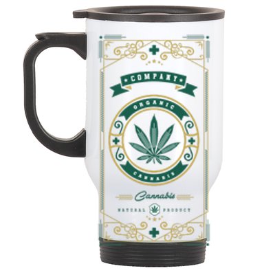 Organic Cannabis Medical Marijuana Stainless Steel Travel Mug