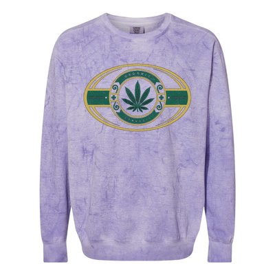 Organic Cannabis Medical Marijuana Gold Seal Colorblast Crewneck Sweatshirt