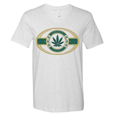 Organic Cannabis Medical Marijuana Gold Seal V-Neck T-Shirt