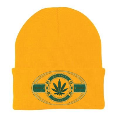 Organic Cannabis Medical Marijuana Gold Seal Knit Cap Winter Beanie