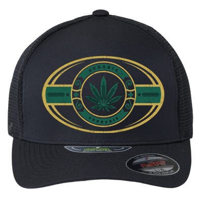 Organic Cannabis Medical Marijuana Gold Seal Flexfit Unipanel Trucker Cap