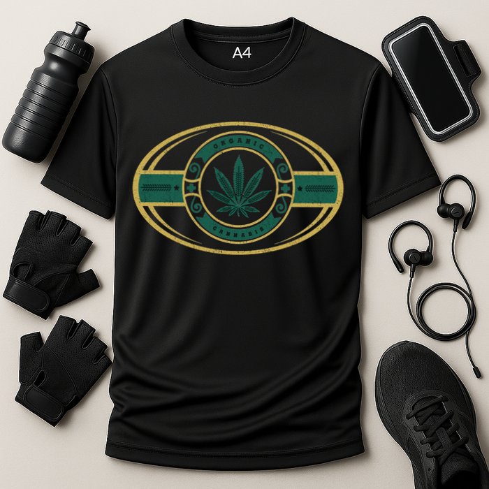 Organic Cannabis Medical Marijuana Gold Seal Performance Shirt