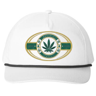 Organic Cannabis Medical Marijuana Gold Seal Snapback Five-Panel Rope Hat