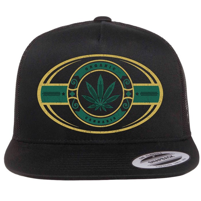 Organic Cannabis Medical Marijuana Gold Seal Flatbill Hat