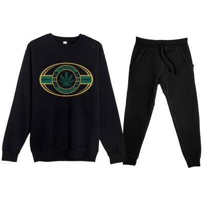 Organic Cannabis Medical Marijuana Gold Seal Premium Crewneck Sweatsuit Set