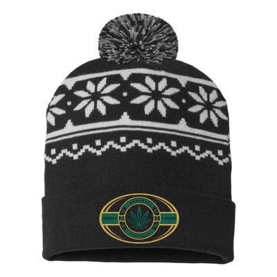 Organic Cannabis Medical Marijuana Gold Seal USA-Made Snowflake Beanie