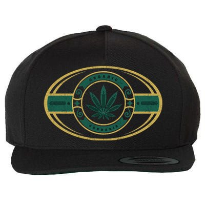 Organic Cannabis Medical Marijuana Gold Seal Wool Snapback Cap