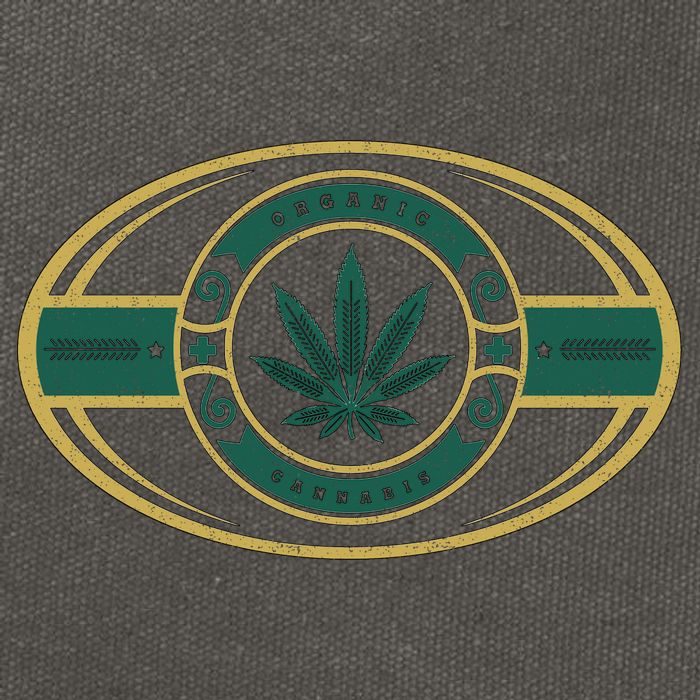 Organic Cannabis Medical Marijuana Gold Seal Cotton Canvas Backpack