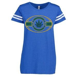 Organic Cannabis Medical Marijuana Gold Seal Enza Ladies Jersey Football T-Shirt