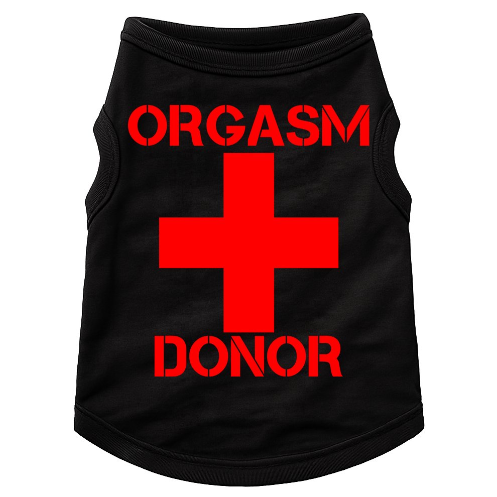 Orgasm Donor Red Imprint Doggie Tank