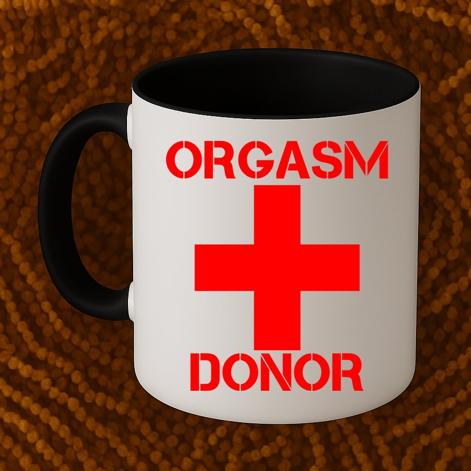 Orgasm Donor Red Imprint Mug