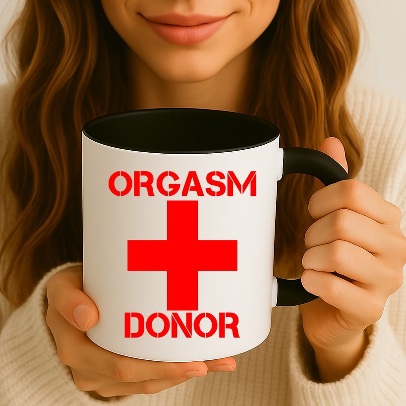 Orgasm Donor Red Imprint Mug